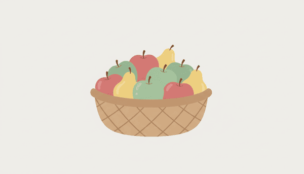 Korb mit verschiedenen Früchten als Symbol für Diversifikation