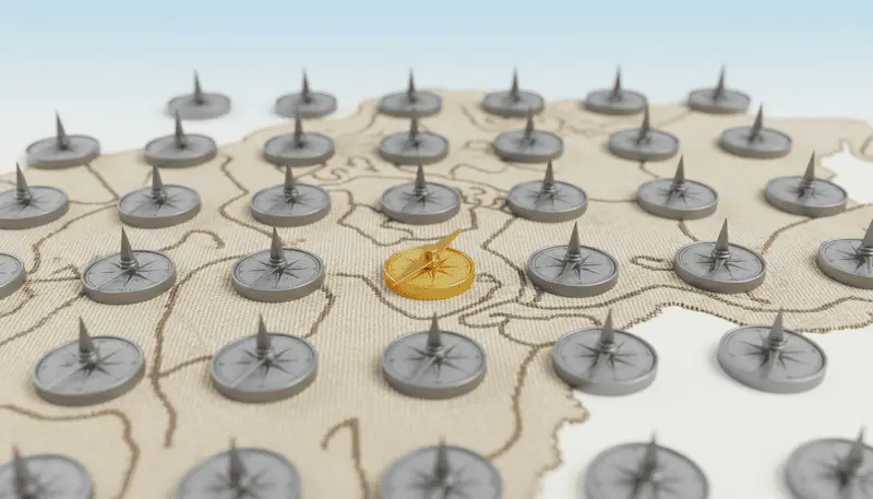 Geometrische Formen fügen sich harmonisch zusammen, Symbol für einen Finanzplan, der zum Leben passt.