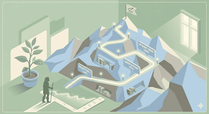 Finanzplanung für das Eigenheim: Ein Hausmodell neben einem Aktiendepot-Symbol in Pastellfarben.